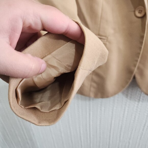 Vintage Blair Women's Tan One Button Blazer Jacket Size 10 - Picture 6 of 13